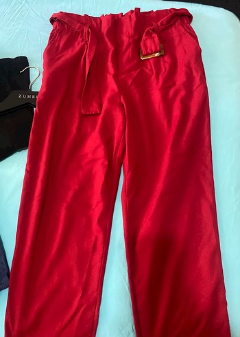 LC Waikiki Kemerli Kırmızı Kadın Midi Pantolon