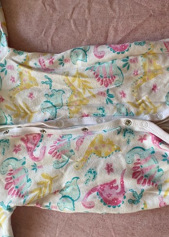 3 Ay Beden çeşitli Renk Fermuarlı Pastel Renkli Bağlama Desenli Bebek Tulum