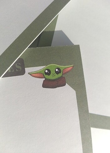  Beden Renk Baby Yoda Not Defteri , Memopad , Notepad 