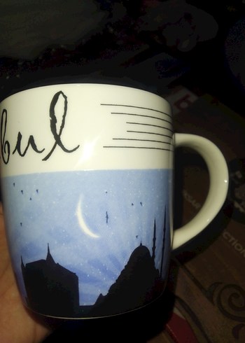 Beyaz Parlak İstanbul Temalı Kupa - Görsel 4