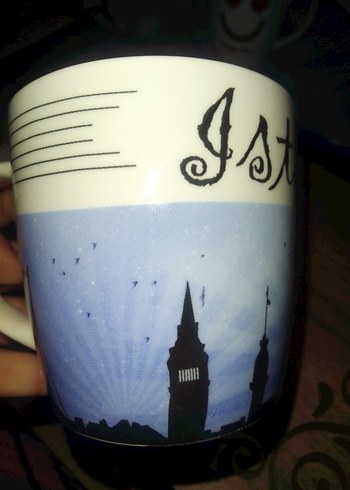 Beyaz Parlak İstanbul Temalı Kupa - Görsel 2