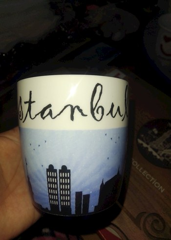 Beyaz Parlak İstanbul Temalı Kupa - Görsel 3