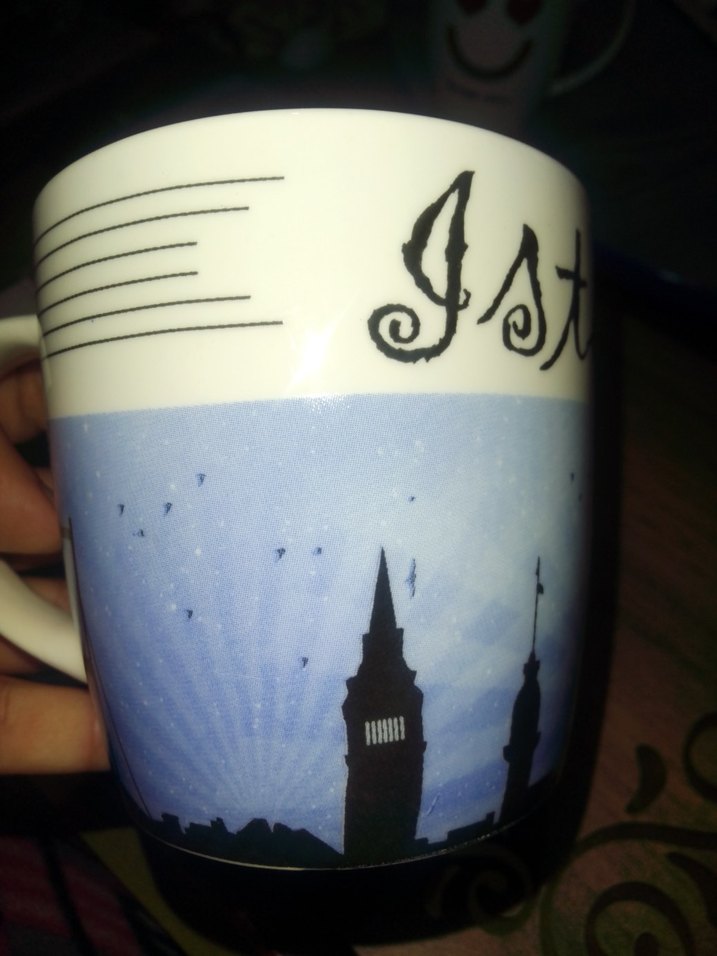 Beyaz Parlak İstanbul Temalı Kupa - Görsel 2