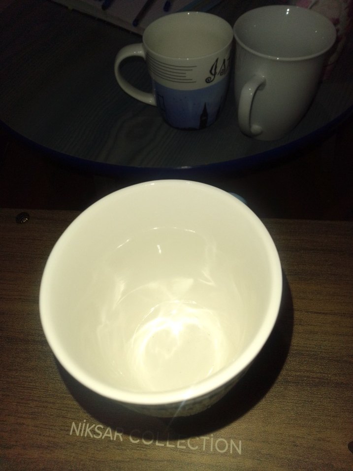 Mavi örgü kazak desenli kupa - Görsel 5