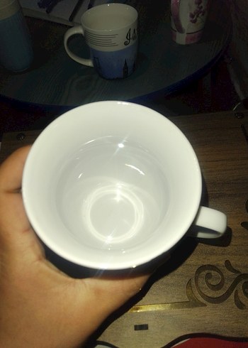 Kalp Göz Emoji Desenli Beyaz Kupa - Görsel 4