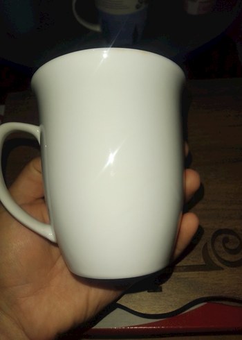 Kalp Göz Emoji Desenli Beyaz Kupa - Görsel 3