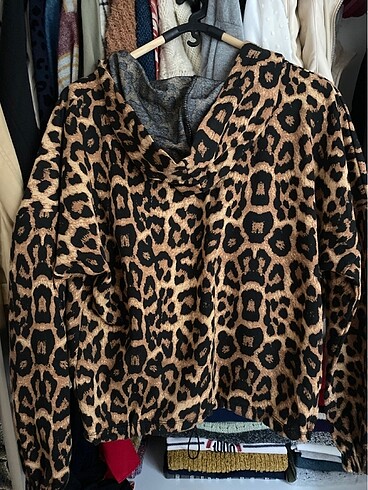 s Beden çeşitli Renk Leopar sweatshirt