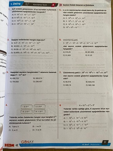  Beden 8. Sınıf Zoom&Favori Matematik Soru Bankası / 32?li Deneme