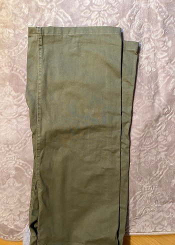 Mango Haki Bol Paça Pantolon - Görsel 2