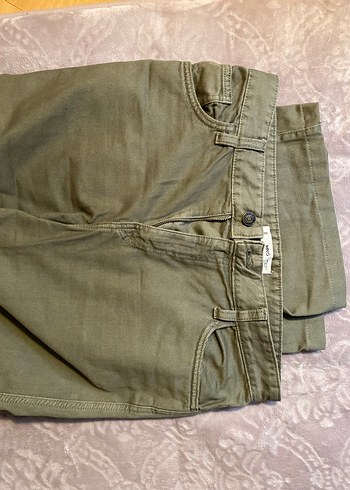 Mango Haki Bol Paça Pantolon - Görsel 3