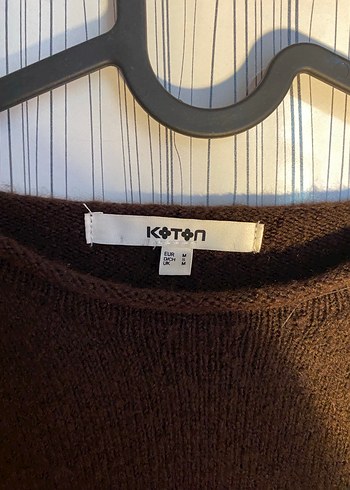 Kahverengi Yün Örme Kısa Kollu Kadın Kazak - Görsel 2