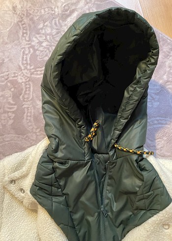 Beyaz Peluş Kadın Midi Mont - Görsel 4