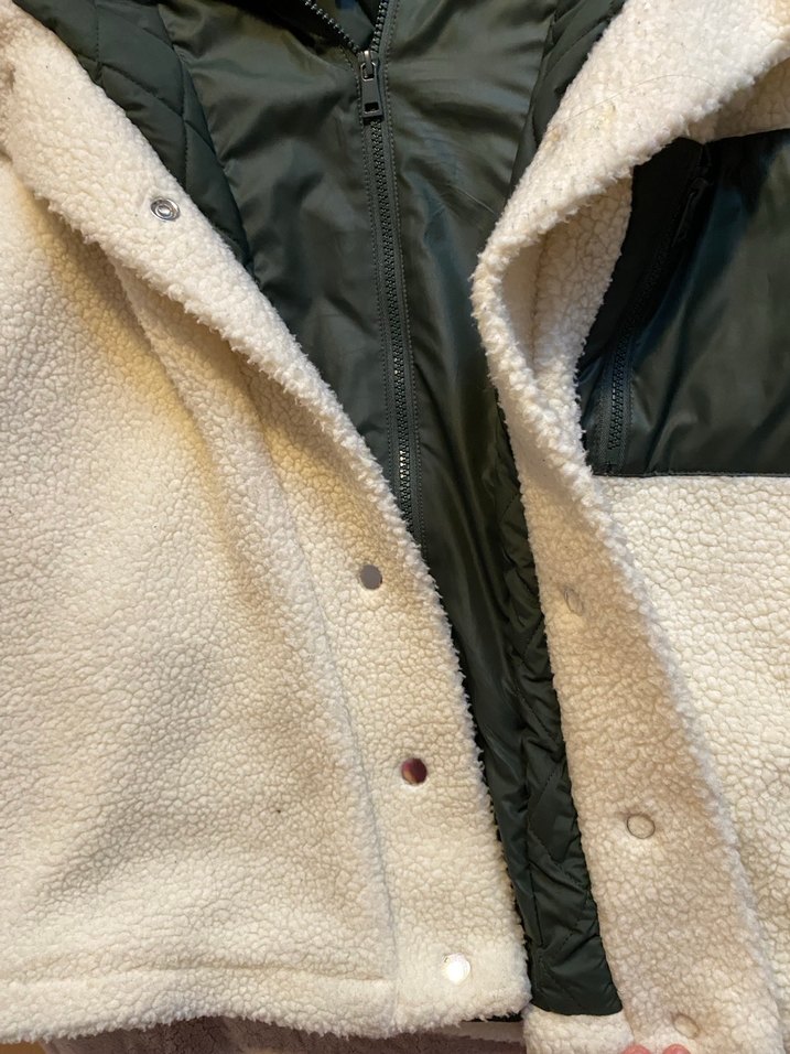 Beyaz Peluş Kadın Midi Mont - Görsel 3