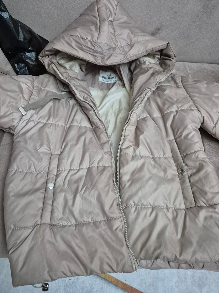 Bej Kadın Midi Kaban Fermuarlı Rahat Kesim - Görsel 4