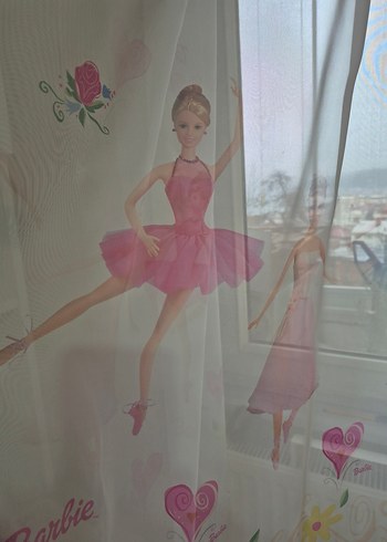 lisanslı barbi çocuk odası tül - Görsel 3