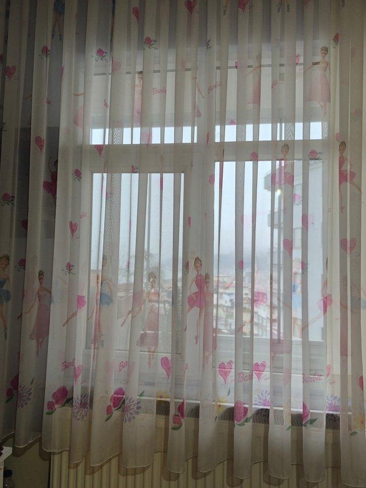 lisanslı barbi çocuk odası tül - Görsel 5