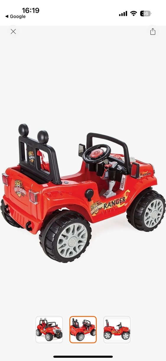 Pilsan marka Kırmızı akülü çocuk Jeep Araba - Görsel 2
