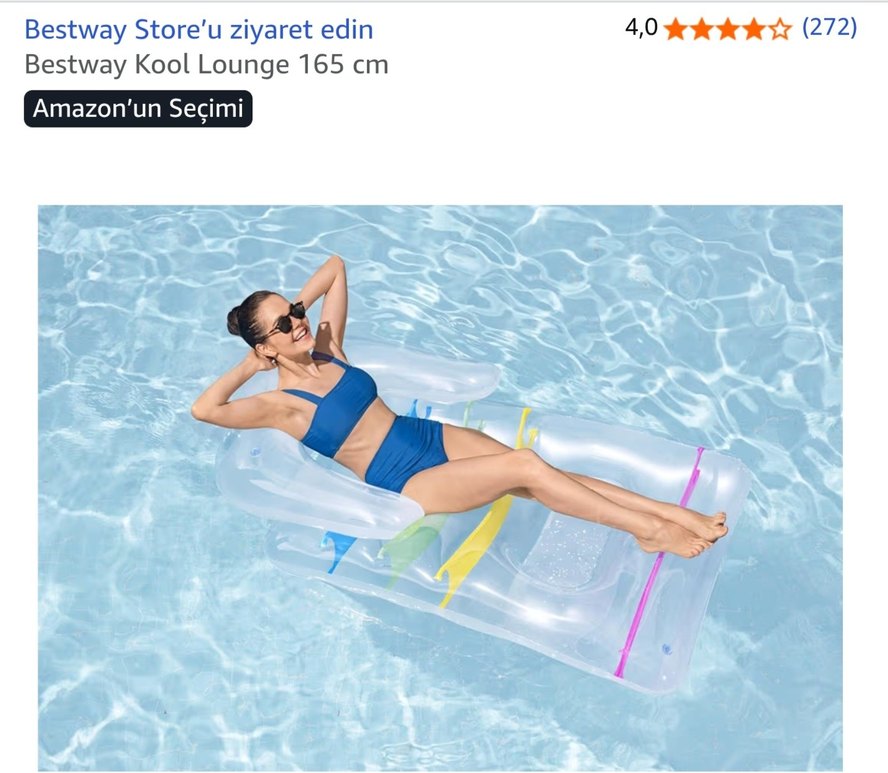 Bestway Kool Lounge 165 cm Şeffaf Deniz & Havuz Yatağı  Rahat - Görsel 2