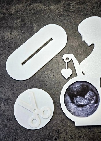 Hamilelik Hatırası:  Silüet Ultrason Fotoğraf Standı - Görsel 2