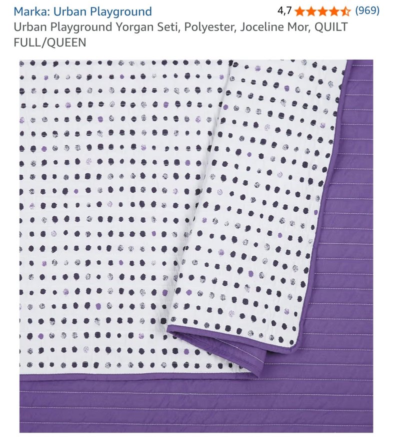 Lüks Mor Yorgan Seti - Urban Playground Joceline - Çift Kişilik - Görsel 3