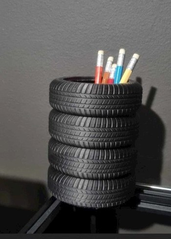 Lastik Tasarımlı Kalemlik - Araba Tutkunlarına Özel Hediye - Görsel 2