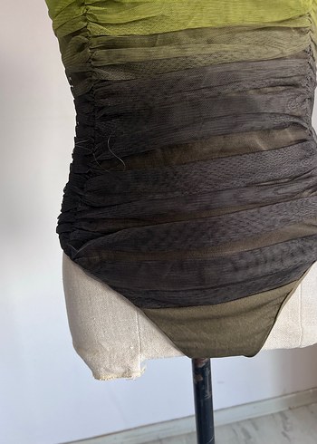 Pilili, body suit askılı bluz - Görsel 4