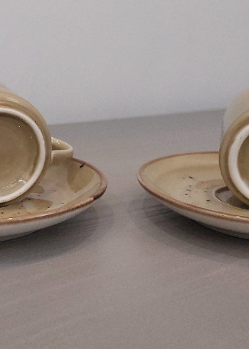 Pastel Bej Tülü porselen Fincan ve Tabak Seti - Görsel 5