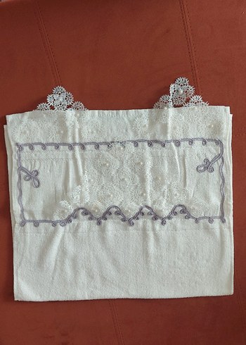 Nakışlı iğne oyalı Pastel renklerde havlular - Görsel 11