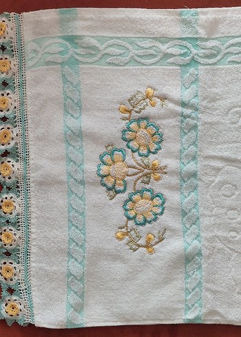 Nakışlı iğne oyalı Pastel renklerde havlular - Görsel 17