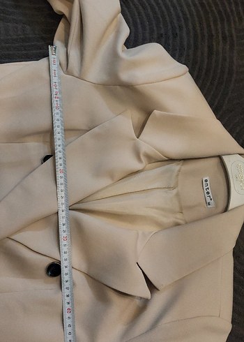 Bej Düğmeli Kadın Blazer Ceket - Görsel 5
