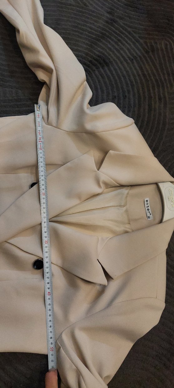 Bej Düğmeli Kadın Blazer Ceket - Görsel 5