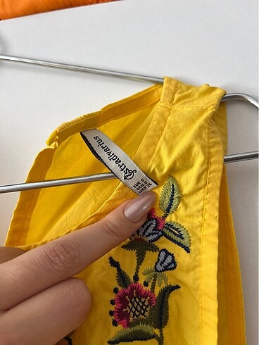 s Beden Stradivarius Sarı Elbise