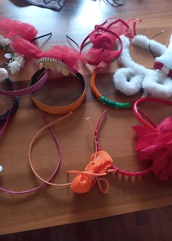 Kırmızı Tül ve Beyaz Çiçekli Çocuk Saç Aksesuarları - Görsel 2