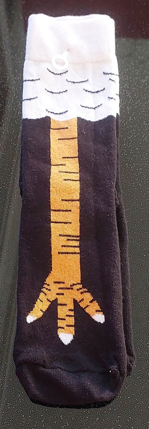 Erkek kadın  Siyah tavuk bacağı Desenli Çorap - Görsel 2