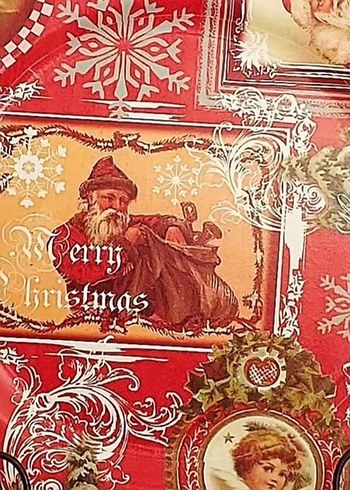 33 cm.çapında Kırmızı Noel Temalı tepsi - Görsel 2