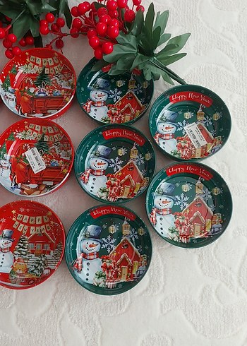 Renkli Yeni Yıl Temalı Tabak Seti 12 cm.çapında Adet 75 TL - Görsel 2