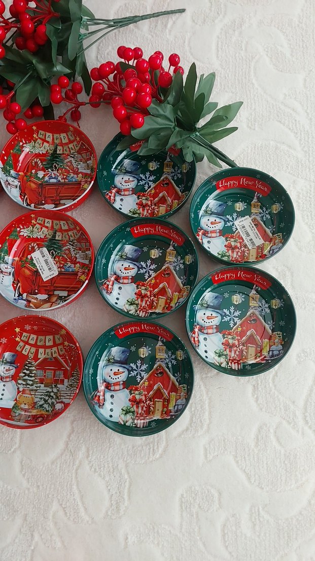 Renkli Yeni Yıl Temalı Tabak Seti 12 cm.çapında Adet 75 TL - Görsel 2
