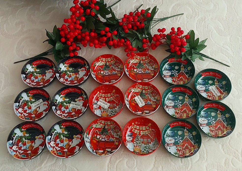 Renkli Yeni Yıl Temalı Tabak Seti 12 cm.çapında Adet 75 TL - Görsel 5