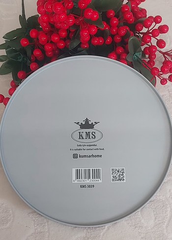 Pembe gri Metal  tepsi 27 cm.ebatında - Görsel 5