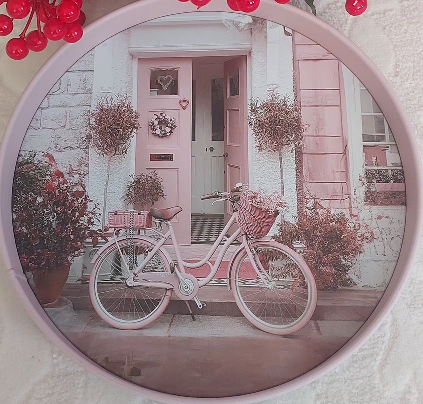 Pembe gri Metal  tepsi 27 cm.ebatında - Görsel 2