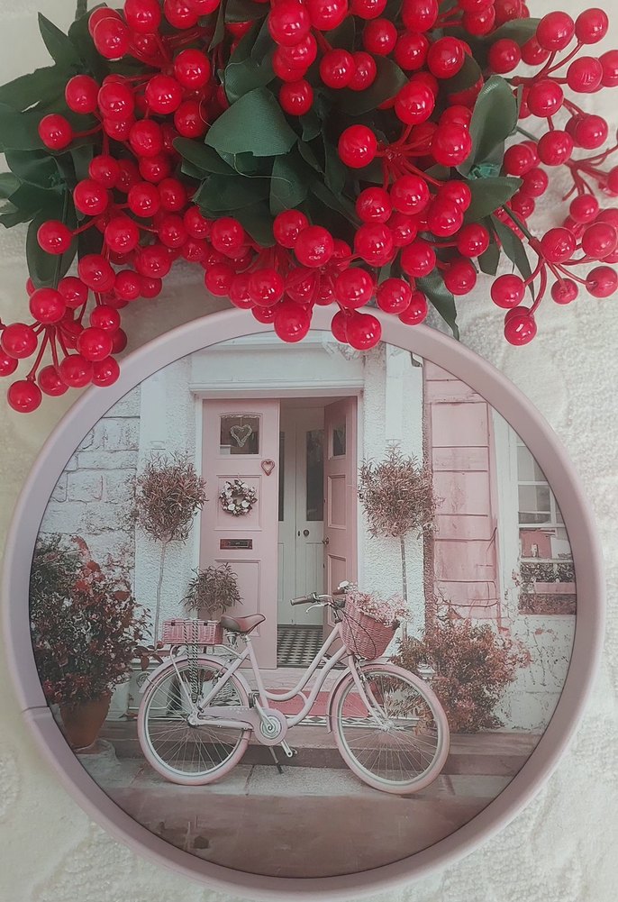 Pembe gri Metal  tepsi 27 cm.ebatında - Görsel 3