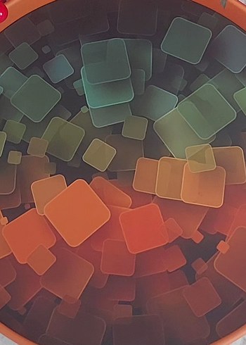 Renkli Geometrik Desenli metal tepsi 27 cm.ebatında - Görsel 3