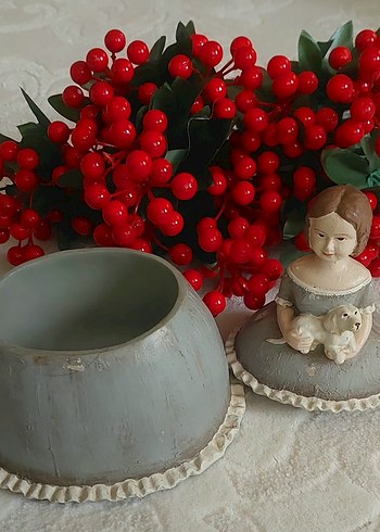 Toprak malzeme den yapılmış vintage takı kutusu - Görsel 5