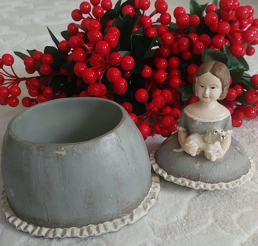 Toprak malzeme den yapılmış vintage takı kutusu - Görsel 3