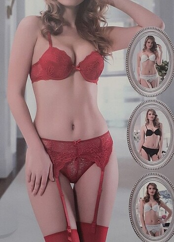 Diamond Lingerie Kırmızı Jartiyer Takımı