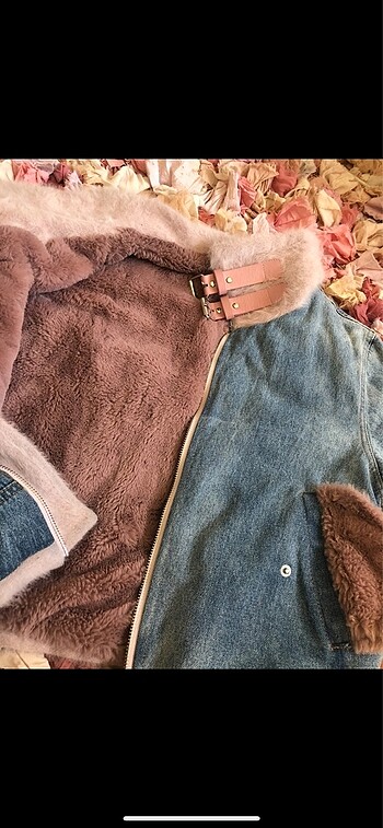 Zara Zara pembe yünlü Peluş kot ceket