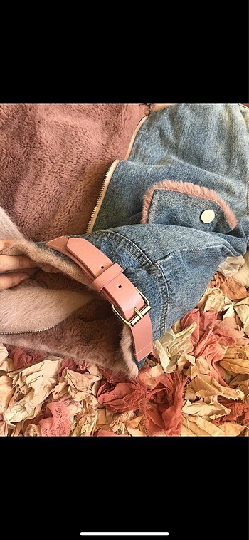 s Beden Zara pembe yünlü Peluş kot ceket