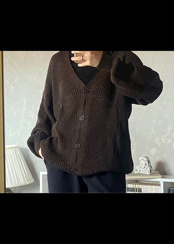 Pinterest Tarz Örgü Kahve Hırka (görseller bana ait)
