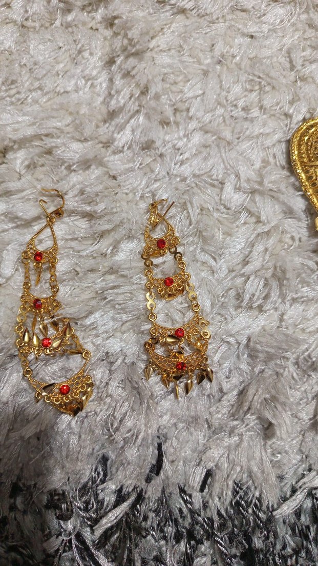 İşlemeli Bohem Altın Renk Kadın altın takım seti 5'li - Görsel 3