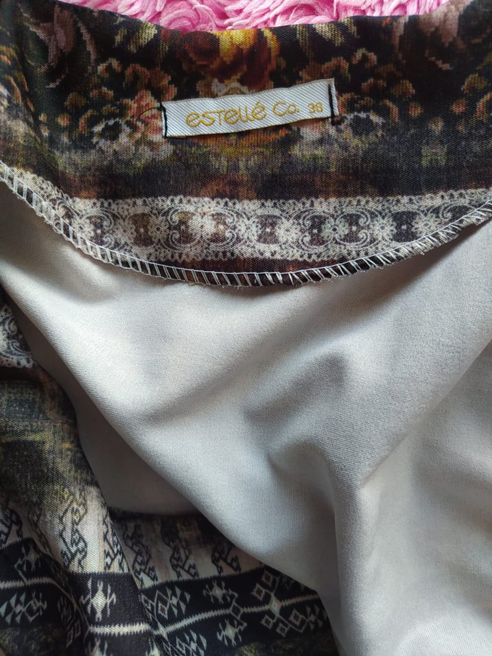 Düğmeli Bohem Desenli Uzun Hamile Eteği - Görsel 2